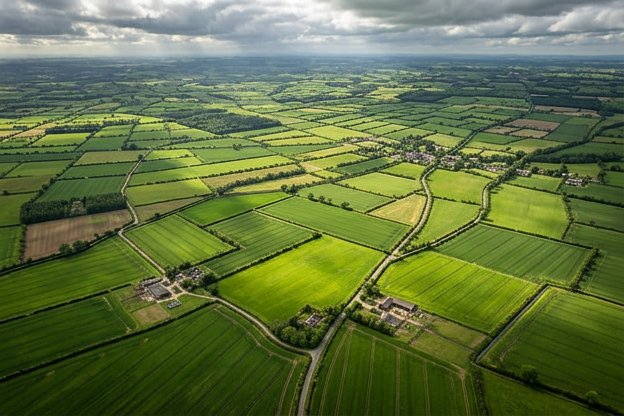 Aerial farmland